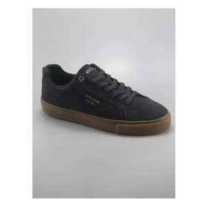 Sneakers barbati cu siret - din piele naturala - intoarsa - Gri inchis - Gri inchis imagine