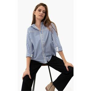 Camasa oversize pentru femei K-Laurel - cu dungi - din bumbac imagine