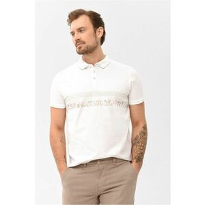 Tricou polo O-Stev pentru barbati - alb cu imprimeu imagine
