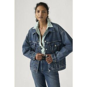 Jacheta relaxed fit din denim 90's Trucker - Albastru prafuit imagine