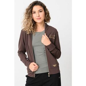 Bluza sport cu fermoar si buzunare laterale - Maro inchis imagine