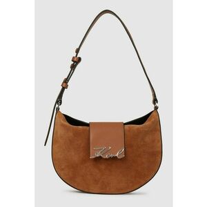 Geanta saddle de piele intoarsa - Caramel imagine