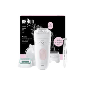 Epilator Silk-épil 5 5-251 Wet & Dry - MicroGrip - Smart Light - 28 de pensete - Alb/Roz imagine