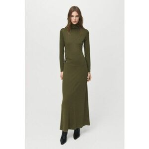 Rochie maxi cu guler inalt - Kaki pal imagine