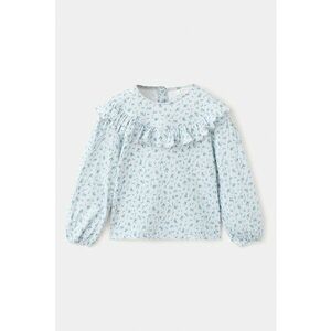 Bluza cu model floral - Albastru pastel imagine