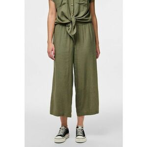 Pantaloni culotte din amestec de in - Verde feriga imagine
