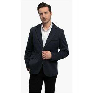 Sacou barbati cu buzunare cu clapa JB-Anton - Regular Fit - Grafit - Bleumarin melange/Bleumarin imagine