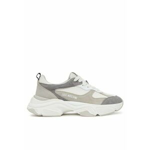 Pantofi sport dama piele naturala - Alb/Gri imagine