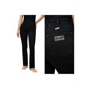 Blugi Dama - Straight - Straight Fit - Talie Medie - 5 Buzunare - Fermoar - Lungi - Bumbac - Negru - Negru imagine