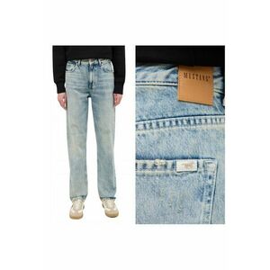 Blugi Dama - Style Brooks Straight - Straight Fit - Talie Inalta - 5 Buzunare - Fermoar - Lungi - Bumbac - Albastru - Albastru imagine