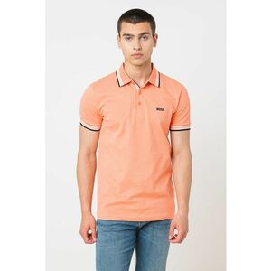 Tricou polo regular fit din bumbac pique cu margini contrastante Paddy - Alb/Negru/Coral imagine