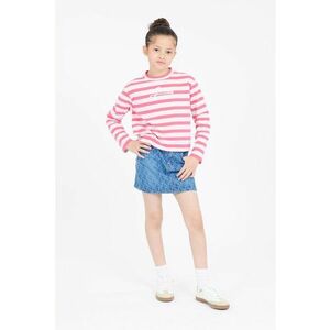Fusta mini din denim cu model logo - Albastru inchis/Alb murdar imagine