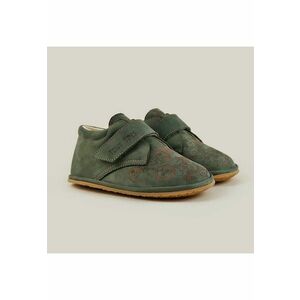 Pantofi Barefoot din piele naturala Scribble - Verde imagine