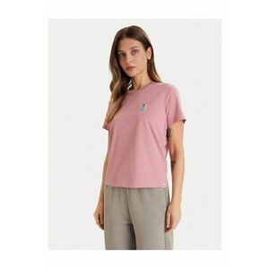 Tricou dama culoare roz - bumbac imagine