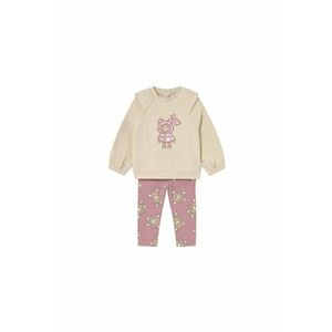 Compleu copii - bluza si colanti - bej/roz - imagine