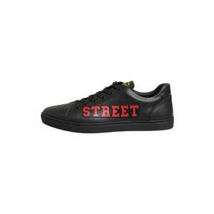Pantofi sport din piele cu imprimeu - Negru - Negru imagine
