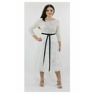 Rochie midi din dantela MINA - Alb imagine