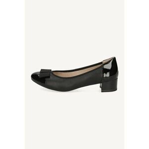 Pantofi de piele cu toc masiv - Negru imagine
