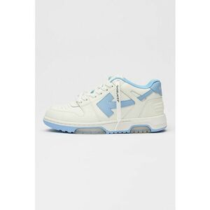 Pantofi sport low-cut din piele si material textil - Alb/Albastru imagine