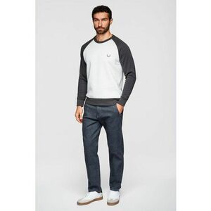 Bluza de trening regular fit cu maneci raglan - Alb/Gri antracit imagine