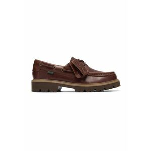 Pantofi boat de piele Cleyhill - Maro cognac imagine