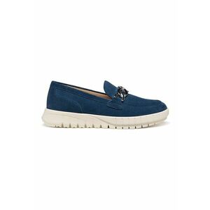 Pantofi loafer din piele intoarsa cu talpa wedge Flextride - Bleumarin imagine