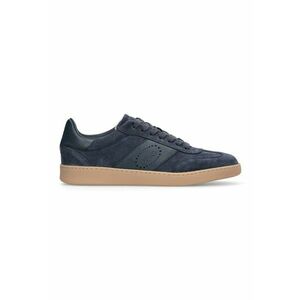 Pantofi sport low-cut de piele si piele intoarsa - Caramel/Bleumarin imagine
