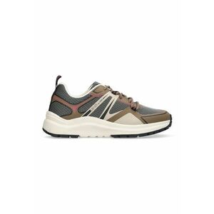 Pantofi sport cu insertii din material textil - Negru/Maro deschis imagine