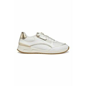 Pantofi sport cu segment cu perforatii si fermoar - Alb/Auriu imagine