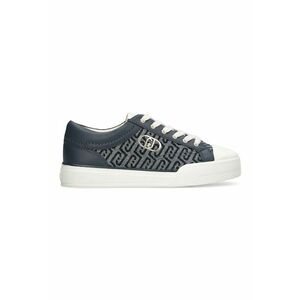 Pantofi sport low-cut cu model monograma - Auriu/Albastru inchis/Alb murdar imagine