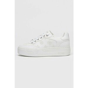 Pantofi sport flatform din piele ecologica cu detalii perforate - Alb optic imagine
