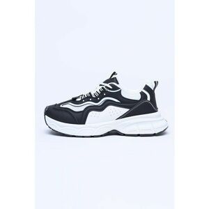 Pantofi sport cu talpa cu aspect masiv - Alb/Negru imagine