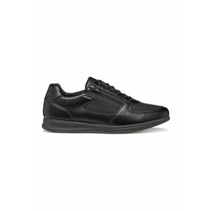 pantofi sport de piele cu insertii de piele ecologica - Negru imagine