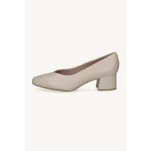 Pantofi de piele cu toc masiv - Bej imagine