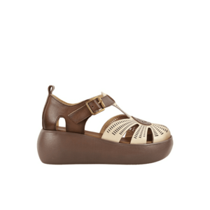Sandale casual - dama - 10682 crem - piele naturala - Crem imagine