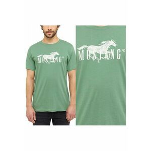 Tricou Barbati - Austin - Regular Fit - Maneca Scurta - Decolteu Rotund - Cu Logo - Bumbac - Design Clasic - M INTL - Verde imagine