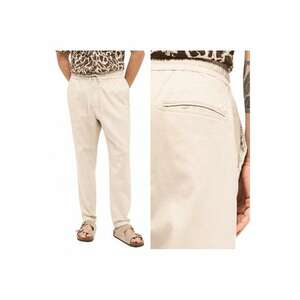 Blugi Barbati - Style Milano Jogger - Straight Fit - Talie Joasa - 5 Buzunare - Fermoar - Lungi - Bumbac - W32-L32 US - Alb imagine