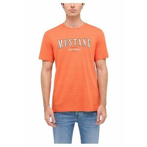 Tricou Barbati - Style Austin - Regular Fit - Maneca Scurta - Decolteu Rotund - Cu Logo - Bumbac - Design Clasic - Portocaliu imagine
