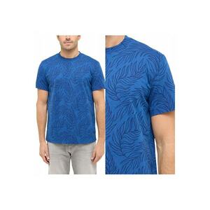 Tricou Barbati - Austin - Regular Fit - Maneca Scurta - Decolteu Rotund - Cu Logo - Bumbac - Design Clasic - M INTL - Albastru imagine