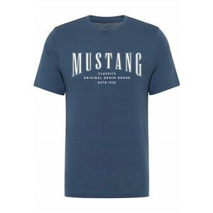 Tricou Barbati - Style Alex - Regular Fit - Maneca Scurta - Decolteu Rotund - Cu Logo - Bumbac - Design Clasic - Albastru imagine