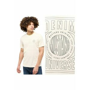 Tricou Barbati - Austin - Regular Fit - Maneca Scurta - Decolteu Rotund - Cu Logo - Bumbac - Design Clasic - Bej - Bej imagine