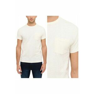 Tricou Barbati - Amado - Regular Fit - Maneca Scurta - Decolteu Rotund - Cu Logo - Bumbac - Design Clasic - M INTL - Alb imagine