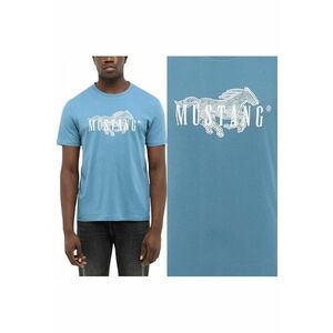 Tricou Barbati - Style Austin - Regular Fit - Maneca Scurta - Decolteu Rotund - Cu Logo - Bumbac - Design Clasic - 5XL INTL - Albastru imagine