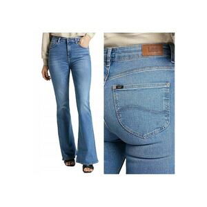 Blugi Dama - Breese - Bootcut - Talie Inalta - 5 Buzunare - Fermoar - Lungi - Bumbac - W27-L31 US - Albastru imagine