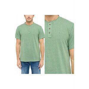 Tricou Barbati - Austin - Regular Fit - Maneca Scurta - Decolteu Rotund - Cu Logo - Bumbac - Design Clasic - Verde imagine