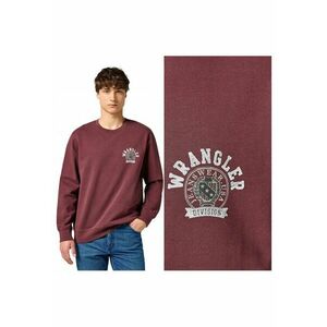 Hanorac Barbati - Crewneck Regular Fit - Decolteu Rotund - Fara Buzunare - Maneci Lungi - Bumbac - Fara Inchidere - Rosu imagine