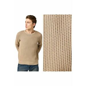 Pulover Barbati - Crewneck - Regular Fit - Fara Inchidere - Decolteu Rotund - Maneci Lungi - Fara Buzunare - Bumbac - S INTL - Bej imagine