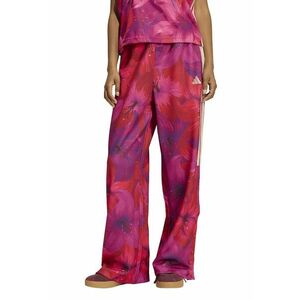 Pantaloni de trening ampli cu model floral - Rosu/Bej/Ametist imagine