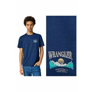 Tricou Barbati - Graphic Tee - Regular Fit - Maneca Scurta - Decolteu Rotund - Cu Logo - Bumbac - Design Clasic - S INTL - Albastru imagine