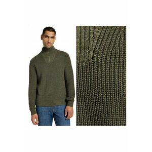 Pulover Barbati - HALF ZIP KNIT - Regular Fit - Cu Fermoar - Guler Inalt - Maneci Lungi - Fara Buzunare - Bumbac - S INTL - Verde imagine